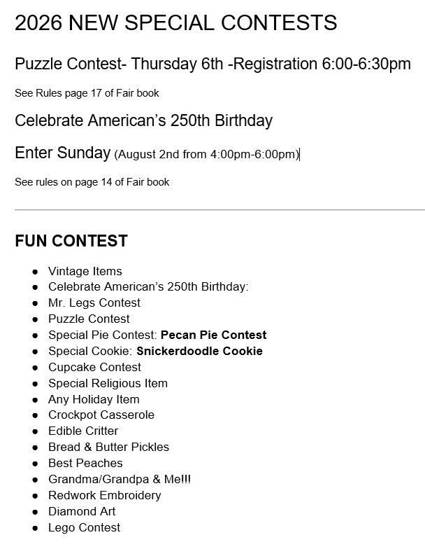 CassFair Special contests